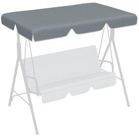 Toldo de Substituição para Baloiço de 2 Lugares com Proteção UV50+ para Jardim Varanda Pátio  92x144 cm Cinza Escuro