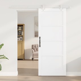 Porta Deslizante vidaXL com Conjunto de Hardware Branca 83x202 cm Made