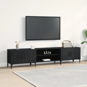 Estante de TV vidaXL Preta Carvalho 180x31,5x40 cm Madeira Engineered