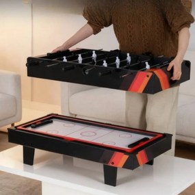 Mesa de jogos 4 em 1 81 x 43 x 30,5 cm com matraquilhos, bilhar, pingue-pongue e hóquei para crianças Preto