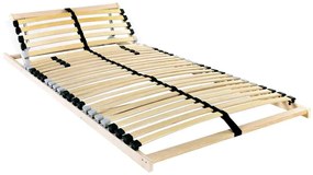 vidaXL Base de ripas com cabeceira Manual Castanho 100 x 190 cm Madeira