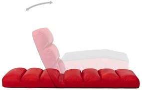 Colchão dobrável couro artificial vermelho