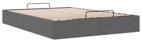Estrutura de cama otomana sem colchão 140x190cm cinzento-escuro