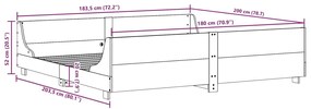 Estrutura de cama com cabeceira 180x200 cm pinho maciço