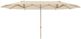 Outsunny Chapéu de Sol Duplo 4,55x2,65 m Chapéu de Sol de Exterior com Manivela Manual e Proteção Solar Chapéu de Sol Grande Creme