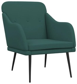 Cadeira com apoio de braços 63x76x80 cm tecido verde-escuro