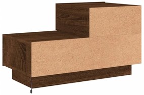 Mesa de Cabeceira Tulipa com 2 Gavetas e Luzes LED - Nogueira - Design