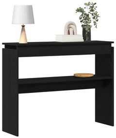 Mesa de Consola vidaXL em Madeira de Carvalho Preta 80x30x102 cm
