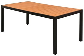 9 pcs conjunto de jantar p/ jardim vime de PVC preto e castanho