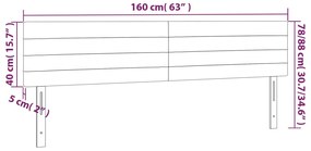 Cabeceira de cama c/luzes LED tecido 160x5x78/88 cm cinza-claro