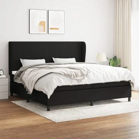 vidaXL Cama com molas/colchão 200x200 cm tecido preto