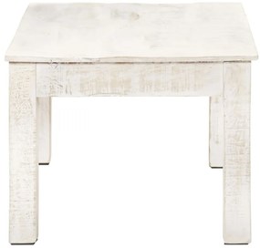 Mesa de centro 110x60x45cm madeira de mangueira maciça branco