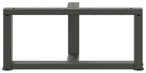 Pés para mesa de centro em forma de T, 2 peças, antracite, 70x25x(30-3