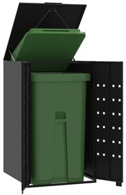 vidaXL Abrigo para caixote do lixo 69x79x117 cm aço preto