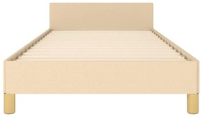Estrutura cama c/ cabeceira sem colchão tecido 80x200 cm creme