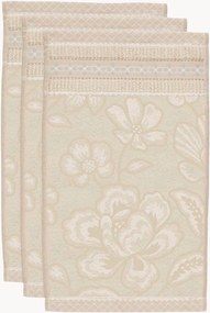 Toalhas de rosto em algodão felpudo Jasmin Jacquard, conjunto de 3