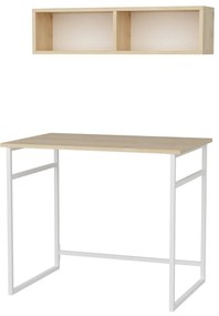 Secretária de Estudo Hussum - Branco Carvalho - 90x60x75 cm