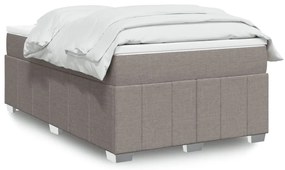 vidaXL Cama boxspring c/ colchão 120x190cm tecido castanho-acinzentado