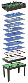 vidaXL Mesa de jogos 15-em-1 121x61x82 cm cor preto