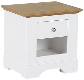Mesa de cabeceira com 1 gaveta branca e cor de madeira clara WINGLAY Beliani