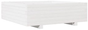 Vaso/floreira de jardim 80x80x26,5 cm pinho maciço branco