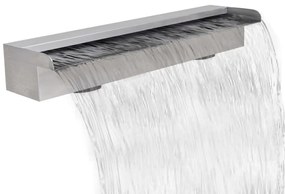 41667 vidaXL Fonte para piscina retangular 60 cm aço inoxidável