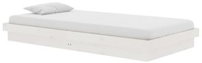 Estrutura de cama 100x200 cm madeira maciça branco