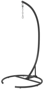 Suporte para Cadeira Suspensa (CADEIRA NÃO ÍNCLUÍDA) com Base Redonda Estrutura Metálica para Exterior Capacidade 150 kg Ø102x195 cm Preto