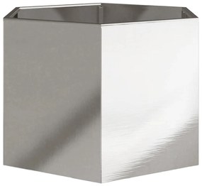 Vaso/floreira de jardim hexagonal 69x60x45 cm aço inoxidável