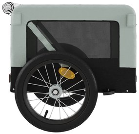 Reboque de bicicleta p/ animais tecido oxford/ferro cinza/preto