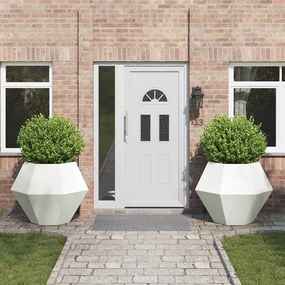 vidaXL Floreira 2 pcs Branco 100 x 100 x 80 cm Aço