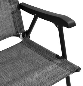 Cadeiras de jardim dobráveis 4 pcs aço/textilene cinza mesclado