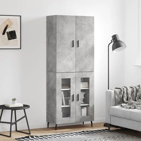 vidaXL Armário alto 69,5x34x180 cm derivados de madeira cinza cimento