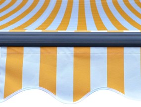 Toldo retrátil manual com LED 300x250 cm amarelo e branco