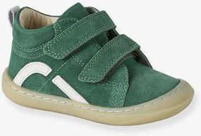 Botinhas em pele suave, com barra autoaderente, para bebé, especial primeiros passos lote verde