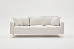 Sofá de 3 Lugares Berlin – Creme Dourado – 220 x 83 x 91 cm