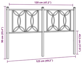 Cabeceira de cama 120 cm metal preto
