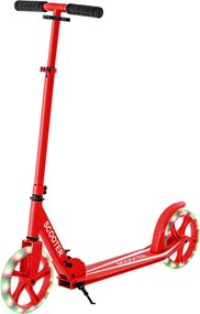 Trotinete para crianças com plataforma de alumínio, guiador ajustável em 3 posições e alça para crianças Vermelha