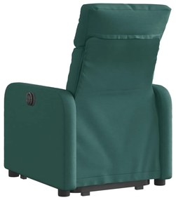 Poltrona reclinável elevatória tecido verde-escuro