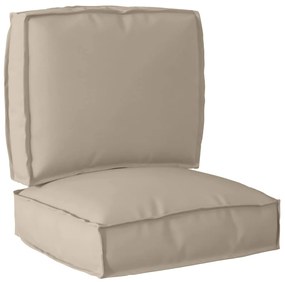 Conjunto de Almofadas para Paletes de 2 Peças Taupe em Tecido Oxford