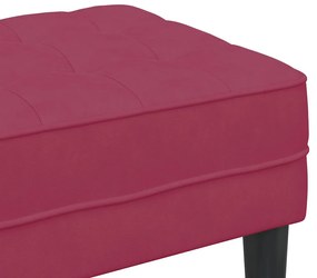 Banco Vermelho Vinho 113x57x39 cm Veludo