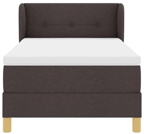 Cama Box com Colchão vidaXL - Castanho Escuro - 100x200 cm - Tecido