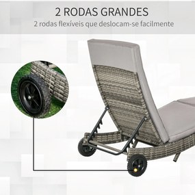 Espreguiçadeira de Vime Reclinável Espreguiçadeira de Jardim com Forma