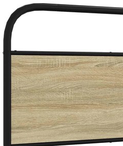 Estrutura de cama sem colchão 193x203cm metal carvalho sonoma