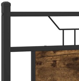 Cabeceira de cama 150 cm derivados madeira/aço carvalho fumado