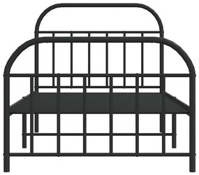 Estrutura de cama com cabeceira e pés 100x200 cm metal preto