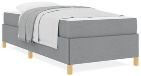 Cama Box Cinza Claro e Branco e Cinza Claro 90 x 190 cm tecido
