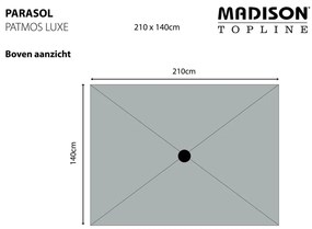 Guarda-sol de jardim Patmos Luxe retangular 210x140 cm cru