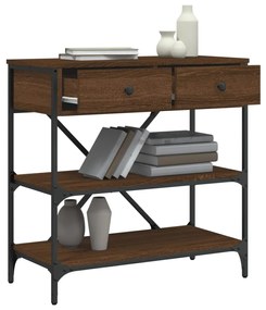 Mesa consola 75x34,5x75 cm derivados madeira carvalho castanho