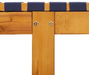 Espreguiçadeiras 2 pcs com mesa acácia maciça azul-escuro